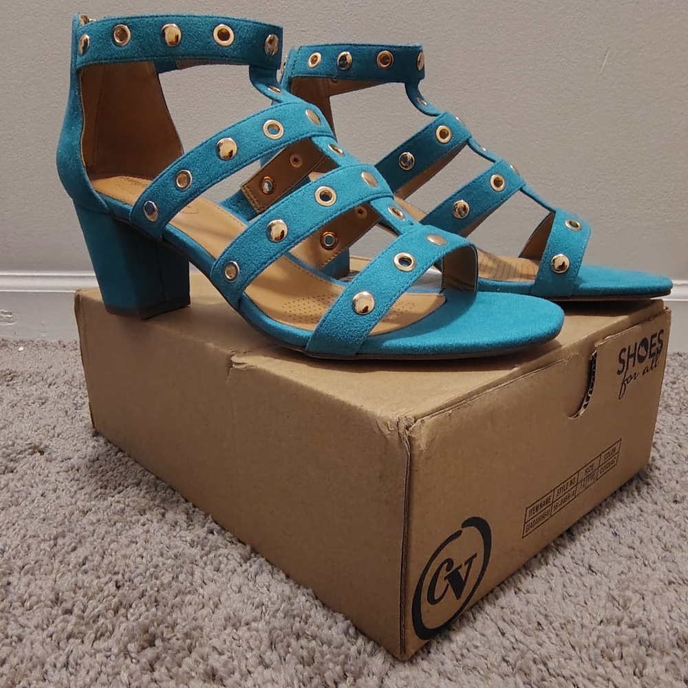 Stylish Blue Heeled Sandals